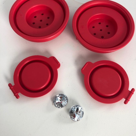 Tupperware Kitchen Tupperware Red Mini Travel Salt Pepper Shakers Poshmark